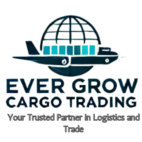 Logo of Ever Grow Cargo with cargo on the ship